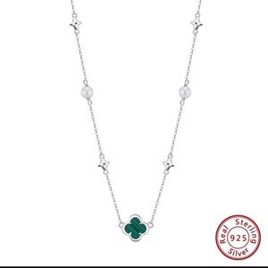 ENA 925 Sterling Silver Malachite Necklace